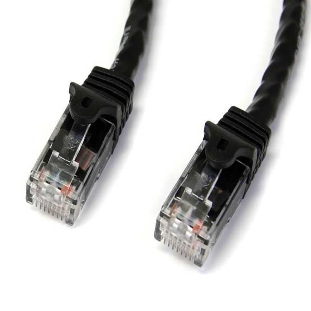 Rakuten - StarTech.com 10m カテゴリー6 LANケーブル ブラック RJ45モールディングコネクタ(ツメ折れ防止カバー付き) ギガビットイーサネット対応Cat6 UTPケーブル N6PATC10MBK