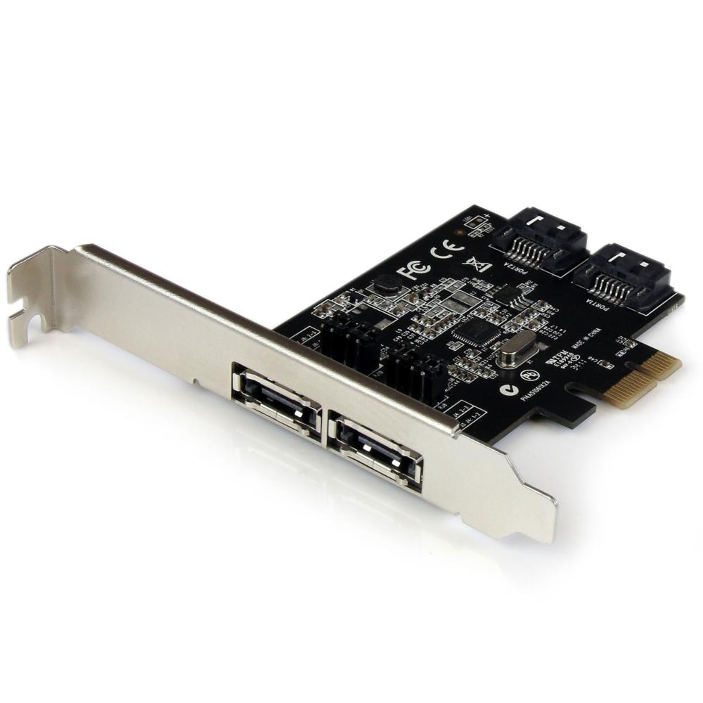Rakuten - StarTech.com 外部eSATA 2ポート/内部SATA 2ポート増設PCI Expressカード ジャンパーでポートの切替え可能 ポートマルチプライヤ対応 SATA rev.3.0対応 6Gbps PEXESAT322I