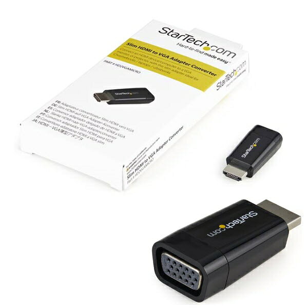 StarTech.com コンパクトHDMI-VGA変換アダプタ/コンバータ (Chromebook/ Ultrabook/ ノートパソコンに最適) HDMI オス-アナログRGB (D-Sub15ピン) メス 変換コネクタ 1920x1200/1080p HD2VGAMICRO