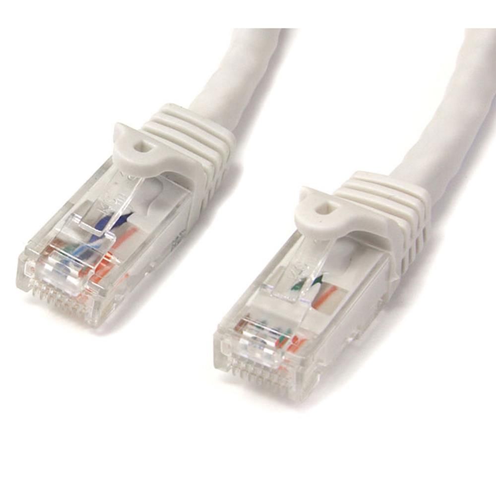 Rakuten - StarTech.com 2m カテゴリー6 LANケーブル ホワイト RJ45モールディングコネクタ(ツメ折れ防止カバー付き) ギガビットイーサネット対応Cat6 UTPケーブル N6PATC2MWH
