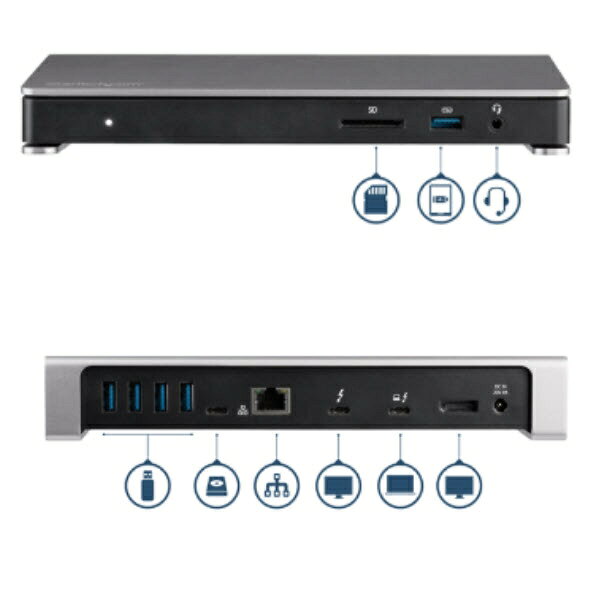 Rakuten - StarTech.com Thunderbolt 3 ドッキングステーション Mac/Windows対応 デュアル4K 60Hzモニタ対応 SDカードリーダ USB PD 85W対応 USB-Cドック TB3DOCK2DPPD