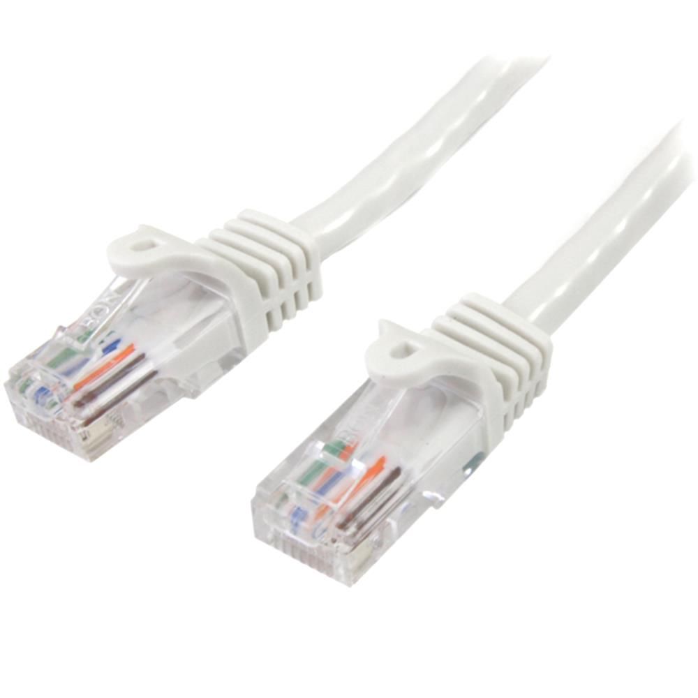 StarTech.com 5m カテゴリー5e LANケーブル ホワイト RJ45コネクタ(ツメ折れ防止カバー付き) イーサネット対応Cat5e UTPケーブル 45PAT5MWH
