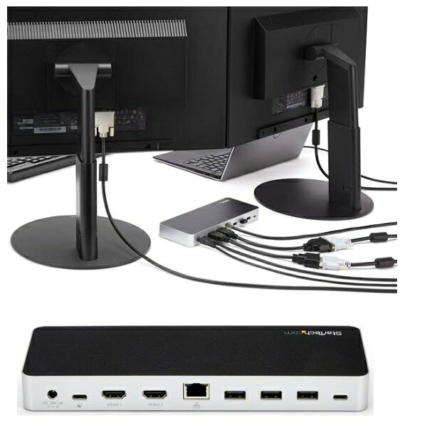 Rakuten - StarTech.com ドッキングステーション/USB Type-C接続/USB 3.1 Gen 1/デュアルモニター/HDMIまたはDVI/60W USB PD/4x USB-A、1xUSB-C ハブ/GbE/3.5mmオーディオ/Windows MST30C2HHPD