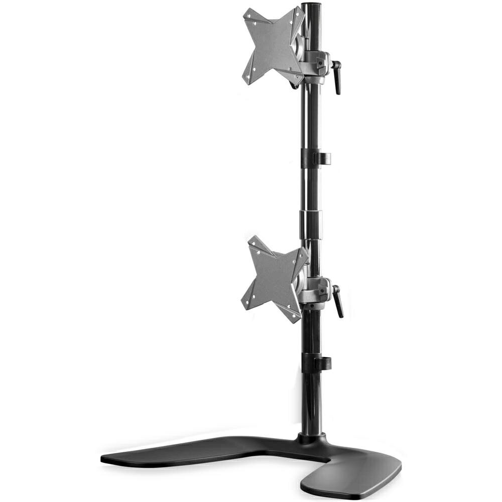 StarTech.com モニタースタンド/置き型/2画面(上下)/最大27インチまたは34インチワイド/耐荷重各8kg/VESA対応/高さ調整可能/ブラック & シルバー/自立式 PC パソコン ディスプレイアーム ARMDUOVS