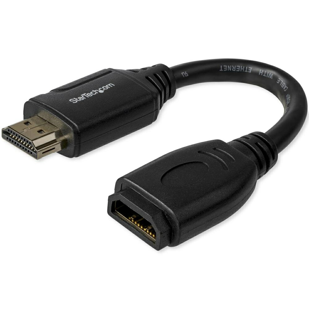 StarTech.com ハイスピードHDMI 延長ケーブル/15cm/HDMI 2.0/イーサネット対応/4K60Hz/HDMI オス-HDMI メス HD2MF6INL