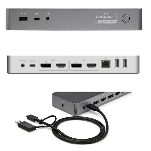 Rakuten - StarTech.com ドッキングステーション/USB-C(USB 3.1 Gen1)& USB-A接続/デュアルモニター/4K60Hz HDMI & DisplayPort/60W USB PD/3x USB-A、1x USB-C/ギガビット有線LAN/Windows & Mac対応/多機能Type-Cハブ DK30C2DPPD