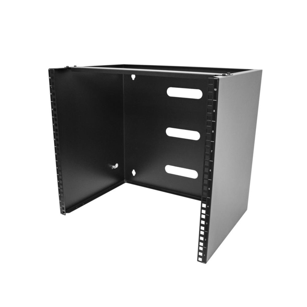 Rakuten - StarTech.com サーバーラック/オープンフレーム/ウォールマウント/19インチ/10U/奥行き35.5cm/耐荷重35kg/ブラック/薄型サーバー、ITデータ機器、ネットワークスイッチ用パッチパネルブラケット/データセンター ラック 壁掛けタイプ RACK-10U-14-BRACKET