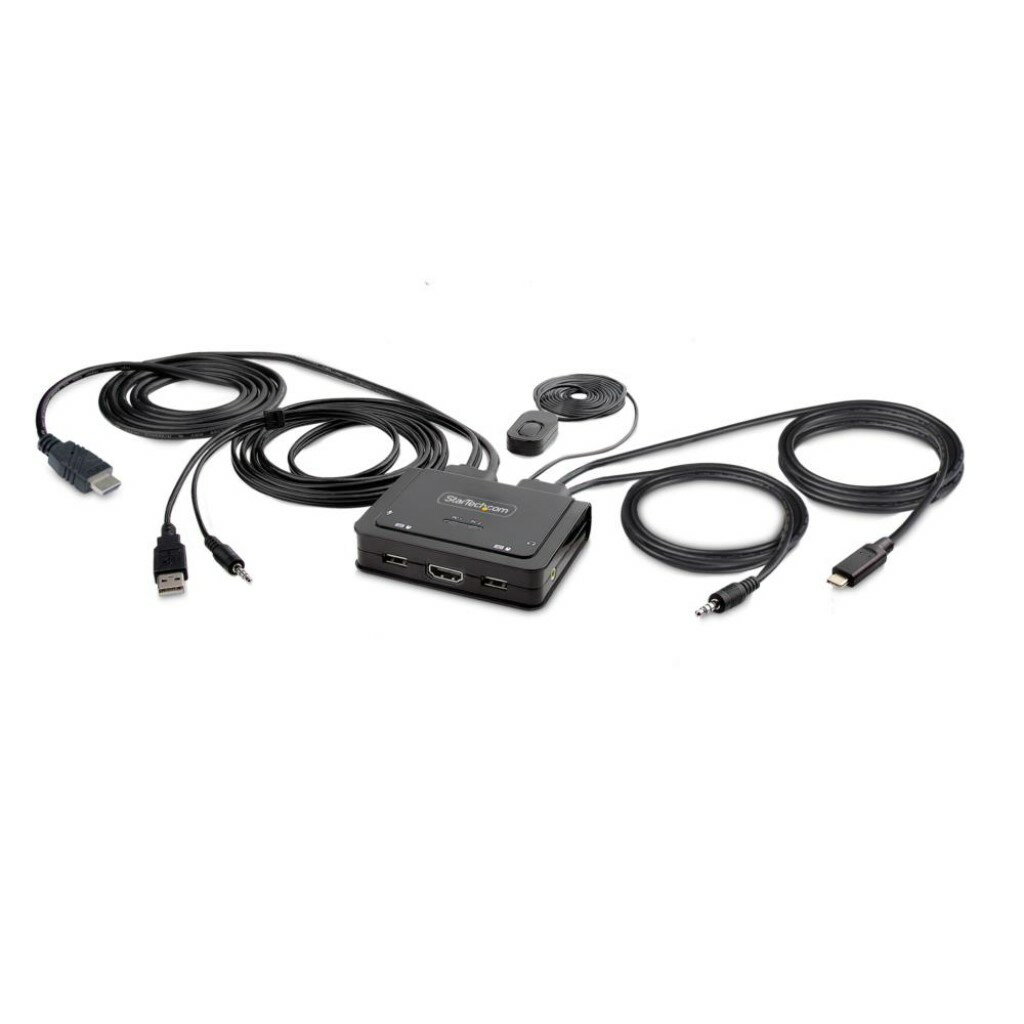 StarTech.com KVMスイッチ/2ポート/シングルモニター/4K60Hz HDMI/ハイブリッド接続(USB-A/HDMI & USB-..