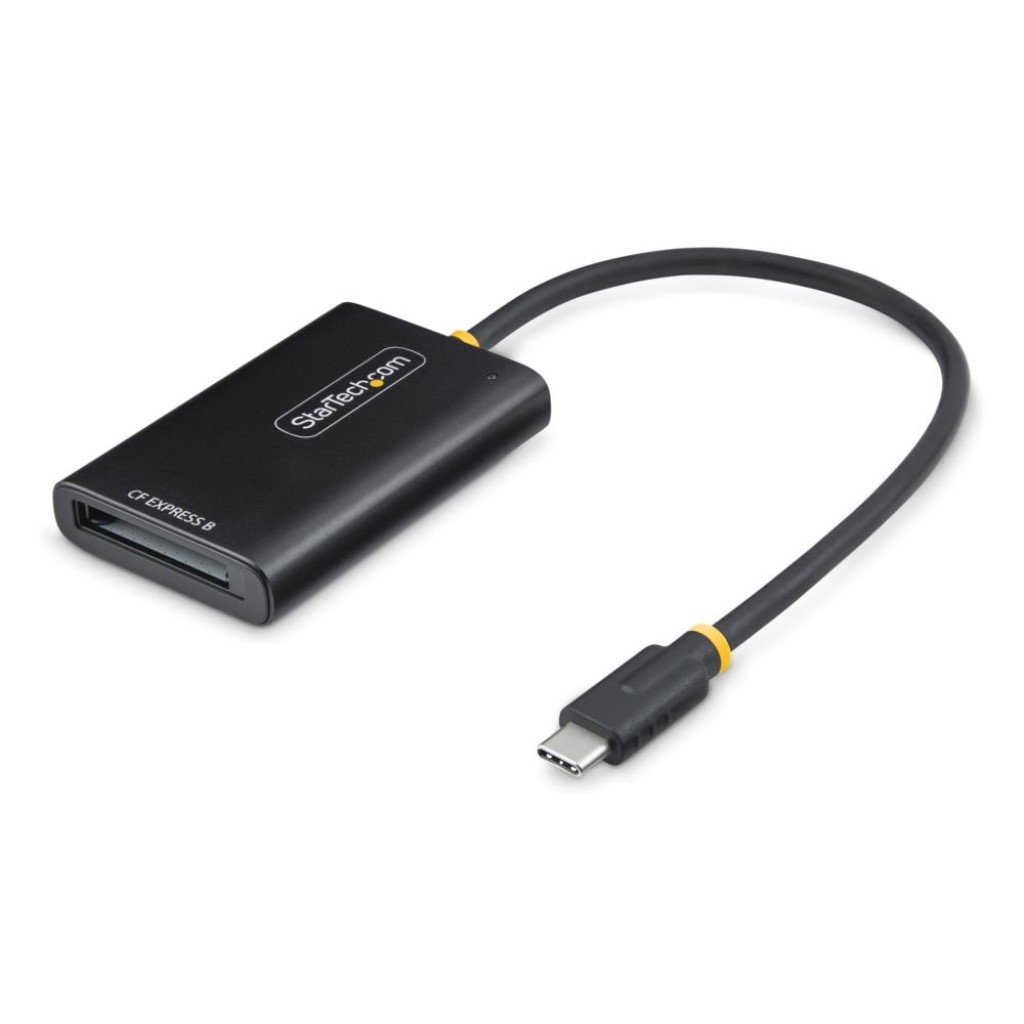 商品説明CFexpress Type Bカードリーダー。CFexpress 2.0 Type BカードをUSB-C対応のノートパソコン、デスクトップ、タブレットなどのデバイスに接続し、高解像度画像や動画ファイルを高速で転送することができます。ポータブルデザインこのポータブルカードリーダーはバスパワーで動作し、軽量のアルミニウム製筐体を採用しており、フォトグラファーやビデオグラファーなど、外出の多いプロフェッショナルに最適です。コンパクト設計で、20cm一体型USB Type-Cケーブルが付属しており、追加のケーブルやアダプターを持ち運ぶ必要がありません。電源や動作状況を示すLEDインジケーターも搭載しています。ドライバー&ソフトウェア不要このUSB-Cカードリーダーは、ドライバーやソフトウェアが不要で、USB-C対応のノートパソコン、デスクトップPC、タブレット、MacBook、Chromebookなど、Intel、Nvidia、AMD、Apple Silicon搭載の様々なデバイスに対応しています。また、Windows、macOS、ChromeOS、Linuxなど各種OSで使用可能です。USB 10Gbpsホスト接続このメモリーカードアダプターは、USB Type-C 10Gbps接続により、USB 5Gbpsカードリーダーと比べてデータ転送速度が速く、大容量の高解像度画像やビデオの転送時間を大幅に短縮します。また、USB 3.0(5Gbps)およびUSB 2.0(480Mbps)との下位互換性も備えています。ITEM INFORMATION製品タイプメディアカードリーダ/ライタSDメモリ対応非対応microSDメモリ対応非対応コンパクトフラッシュ対応非対応仕様■ホストコネクタ:USB Type-C (USB 3.2 Gen 2、10Gbps)■ドライブコネクタ:CFexpress 2.0 Type-B/XQD■対応OS:ドライバーやソフトウェアは不要■ポート数:1■インターフェース:USB 3.2 Gen 2 (10 Gbps)■対応規格:CFexpress 2.0■最大データ転送速度:10Gbps■インターフェースと転送速度:USB 3.2 Gen 2 - 10Gbps■メモリメディアタイプ:CFexpress 2.0 Type-B/XQD■色:ブラック■製品幅:45mm■製品長さ:307mm■製品高さ:12mm■製品重量:50g■ケーブル長:200mm■動作温度:5℃ - 40℃■保存温度:5℃ - 40℃■湿度:5%〜90% RH■付属品:クイックスタートガイド■電力供給方法:USBバスパワーRoHS指令RoHS2電気用品安全法(PSE)対象外J-Moss対象外消費生活用製品安全法(PSC)対象外