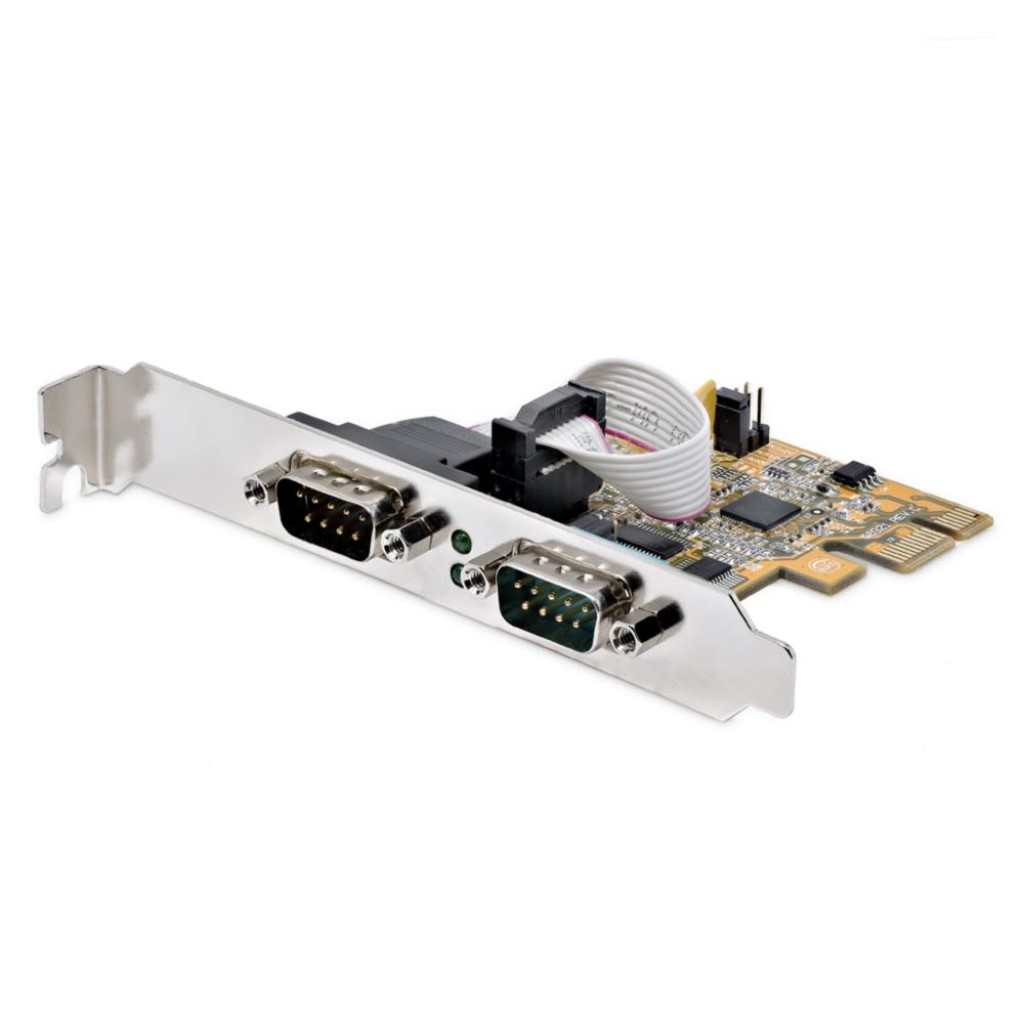 StarTech.com RS232C シリアルインターフェースカード/PCI Express x1/2ポート D-Sub 9 ピン オス/16C1050 UART/最大921.6Kbps/標準 & ロープロファイル/Windows & Linux/DB9 増設 ボード/PCIe 拡張 変換アダプター カード 21050-PC-SERIAL-LP