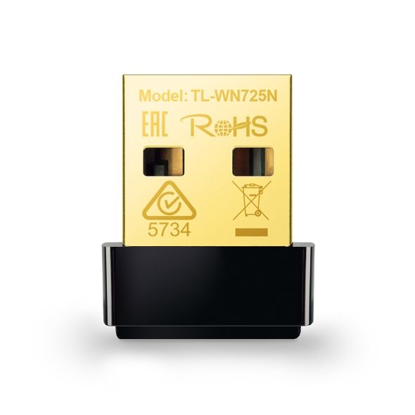 商品説明150Mbps Wireless N Nano USB Adapter、 Nano Size、 Realtek、 1T1R、 2.4GHz、 802.11b/g/n、 USB 2.0、 1 internal antennaITEM INFORMATION製品タイプ無線LANインターフェース仕様【ハードウェア機能】■インターフェイス:USB 2.0■アンテナ:内蔵アンテナ■LED:ステータス■重さ:2.1 グラム (製品のみ)■寸法(幅x奥行きx高さ):18.6x15x7.1mm【ワイヤレス機能】■ワイヤレス規格:IEEE 802.11b、IEEE 802.11g、IEEE 802.11n■周波数範囲:2.400-2.4835GHz【その他】■認証:CE、FCC、IC、RoHS■付属品:150Mbps ナノ無線LAN子機 TL-WN725N、リソース CD、かんたん設定ガイド■システム要件:Windows 8.1/8(32/64bits)、Windows 7(32/64bits)、Windows Vista(32/64bits)、Windows XP(32/64bits)、Mac OSx10.7〜10.10、LinuxVCCI適合 Class-BRoHS指令RoHS2J-Moss対象外消費生活用製品安全法(PSC)対象外