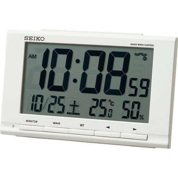 【送料無料】 セイコー 電波デジタル目覚まし時計 SQ789W 室内装飾品 置き時計 目...