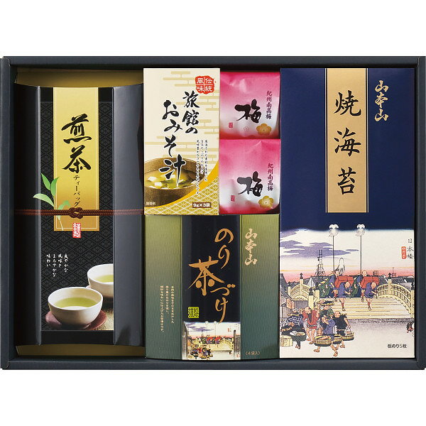 商品説明磯の香りと大地の恵みをバラエティ豊かに取り揃えました。●山本山焼海苔(板のり5枚)、山本山のり茶づけ×4(1袋6.2g詰)、栗原園煎茶ティーバッグ3g×8、紀州梅干し1粒×2、旅館のおみそ汁(粉末)9g×3アレルギー表示特定原材料乳、小麦特定原材料に準ずるもの大豆