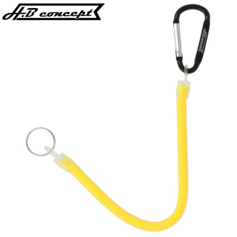 タカミヤ(TAKAMIYA) スパイラルカラーコード カラビナ付 イエロー 【ネコポス 対象商品】