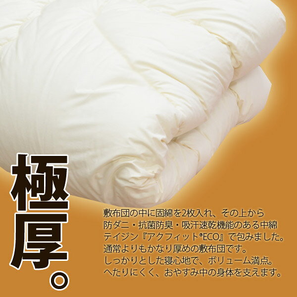 【日本製】無地 掛け布団 ジュニアサイズ防ダニ 抗菌 防臭 吸汗 速乾加工 テイジンアクフィット中綿使用 ss260650 [3]