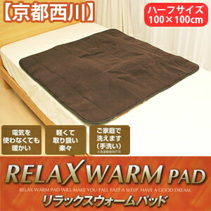 【京都西川】リラックスウォームパッド 敷きパッド ハーフサイズ(100×100cm) (PWM-5111)【RCP】532P26Feb16 fs04gm 【京都西川 敷きパッド 送料無料 あったか 敷パット 冬用 敷きパット】