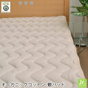 オーガニックコットン 生地 敷きパッド 綿100％ ジュニア サイズ（90×190cm）クリーンマックス 抗菌 消臭 加工中綿使用 敷きパッド【オーガニック 綿 敷パット 敷きパット オールシーズン ベッドパッド 洗える ベットパット】