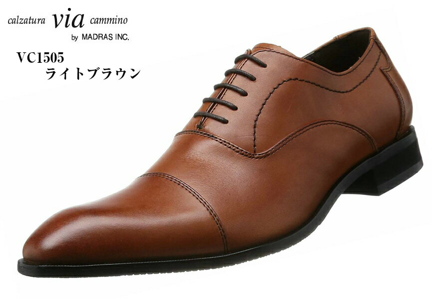 via cammino VC1505 madras [ヴィア カミーノ] ロングノーズ ドレス トラッド　ビジネスシューズ 本革 価格14040円 メンズ 就活 結婚式 お葬式にも最適です。