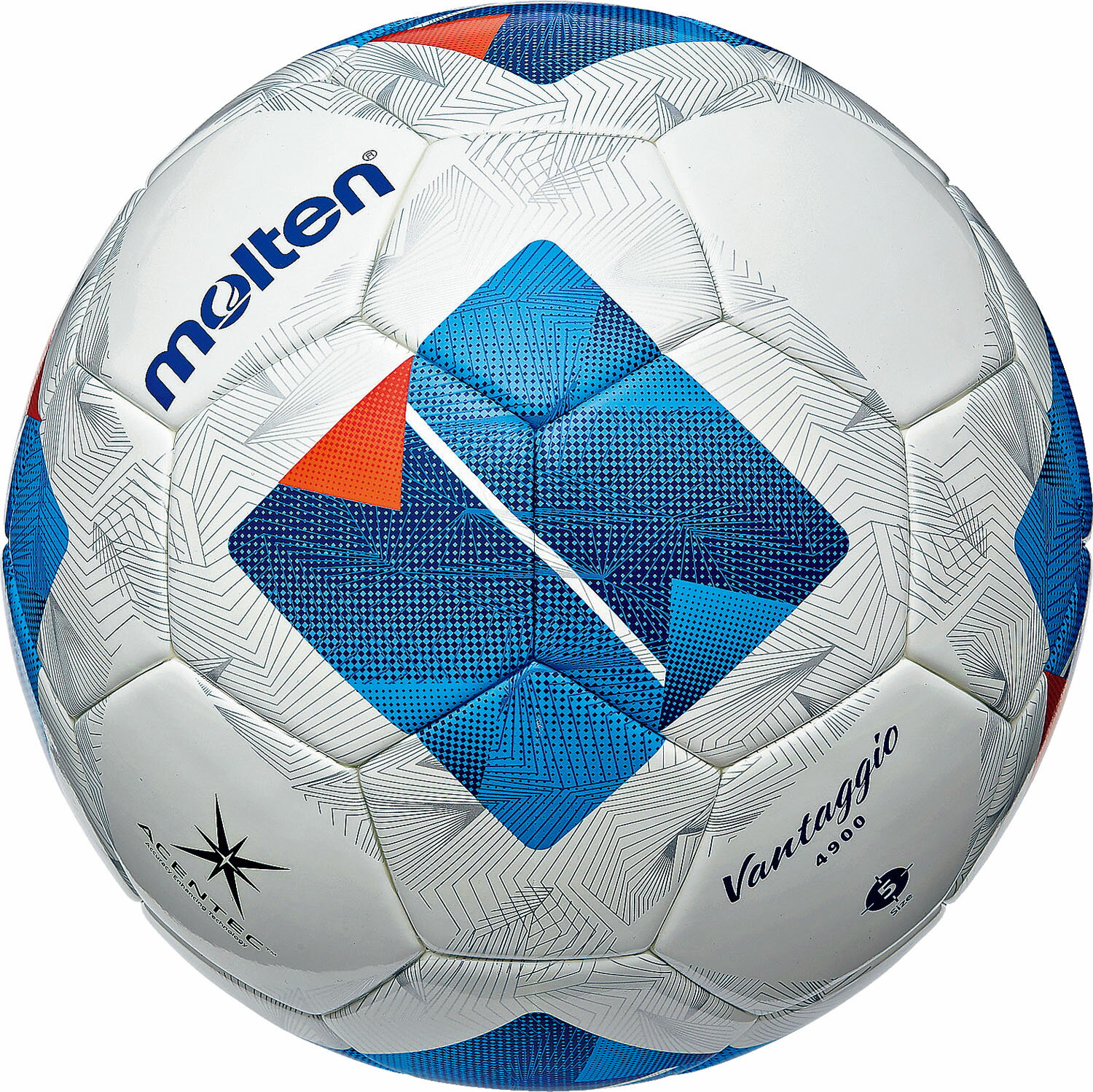 adidas(アディダス) F5N4900 ヴァンタッジオ4900シバヨウ ヴァンタッジオ4900 芝用 ボール ホワイト×ブルー 中学生以上 検定球 国際公認球 芝グラウンド 耐久性 アセンテック シンメトリー