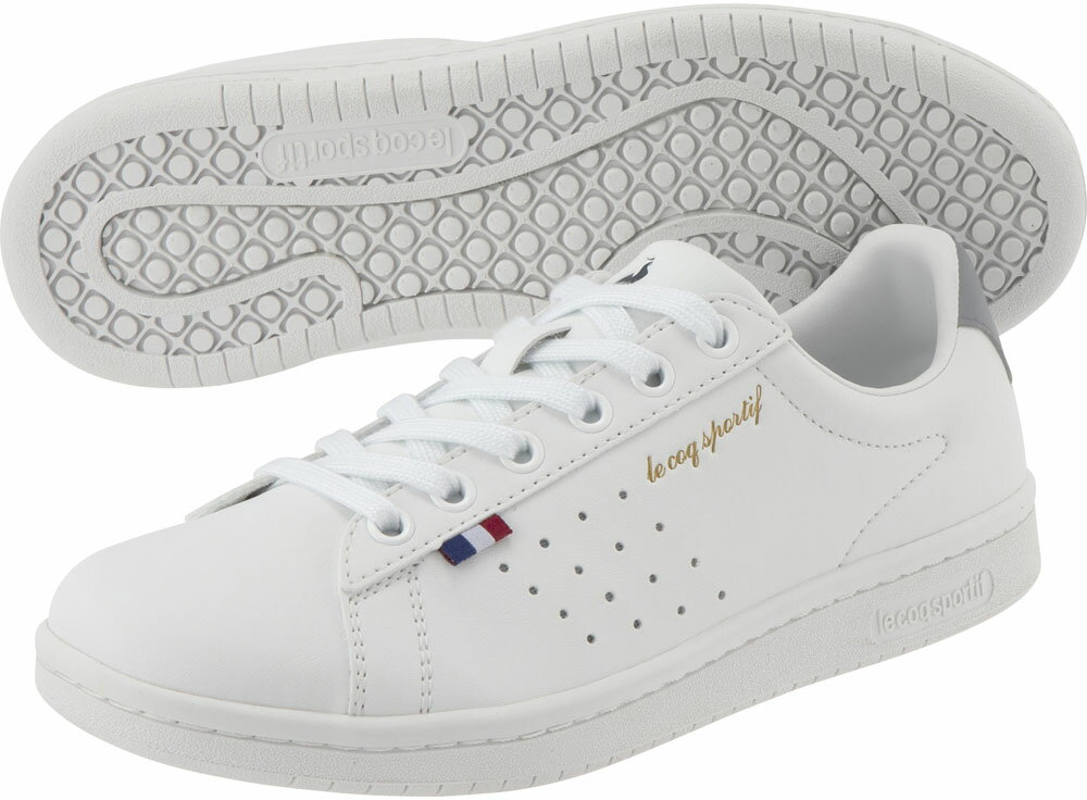 le coq sportif(ルコック) QL1VJC02WG ラ ローラン SL ラ ローラン LA ROLAND SL 合成皮革 ホワイト／グレー メンズ レディース スニーカー ローカットスニーカー シューズ 軽量 ウォーキング