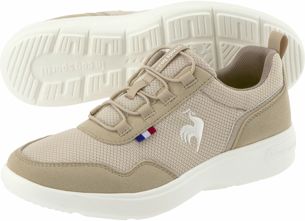 le coq sportif(ルコック) QL3VJC05ER ラローヌ ラ ローヌ LA RHONE エクリュ レディース シューズ スニーカー スリッポン 消臭 軽量 快適 幅広 クッション性 通勤 通学 散歩 ロゴ