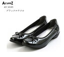 (アキュアーズ)AcureZ AO10103 レディス オトナのリボンバレエカジュアルラウンドパンプス 足ゆび広がる 母趾側にゆとりをもたせたオリジナルの靴型 ...