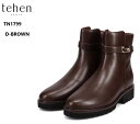 (テーン)TN1799 tehen エレガントカジュアルショートブーツ タンクソール仕様 サイドファスナー サイドについた金具がポイント カジュアルなタンクソー...