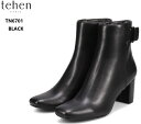 tehen(テーン)TN6701 エレガントカジュアルショートブーツ 【撥水加工】サイドの同色エナメル金具がアクセント スタイリングでフェミニンさを出したり同色...