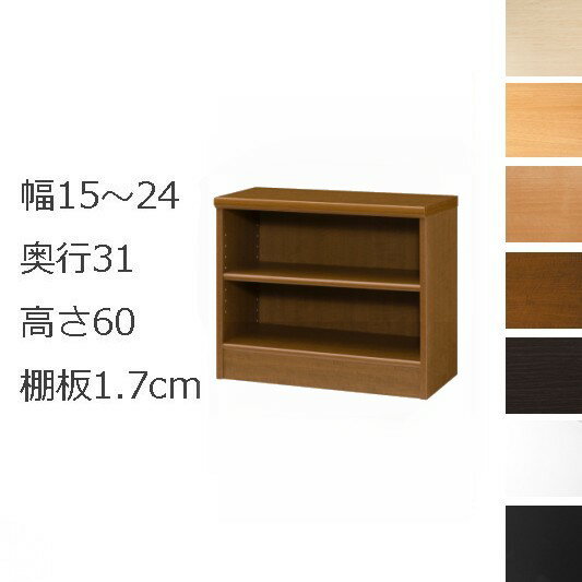 本棚・書棚　オーダーメイド　15〜24　奥行き31（レギュラー）　高さ60cm(棚板1.7cm厚標準）