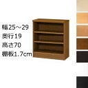 本棚・書棚 オーダーメイド 幅25~29 奥行き19(スリム) 高さ70cm(棚板1.7cm厚標準)