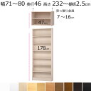 本棚・書棚・壁面収納 天井 突っ張り オーダーメイド 幅71~80 奥行き46(ラージ) 高さ232~241cm(棚板2.5cm厚タフ)