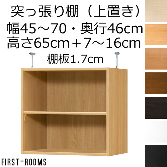 上置き（本棚・書棚）　オーダーメイド　幅45〜70　奥行き46（ラージ）　高さ65cm(棚板1.7cm厚標準)