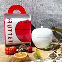 フルーテット りんご キャニスター 日本製 美濃焼 陶器 洋食器 白い食器 小物入れ ジュエリーケース 蓋物 シュガーポット シュガーケース シュガー入れ 角砂...