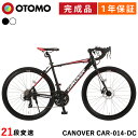 グラベルロード ロードバイク 自転車 完成品 シマノ21段変速【指定エリア送料無料】700C 700×28C 軽量 アルミフレーム フロントディスクブレーキ Tourney リアディレーラー アヘッドステム カノーバー ネロ CANOVER CAR-014-DC NERO