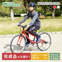 自転車 (ジュニア) 【完成品出荷 / 置き配可能 / 東京神奈川配送無料】子供用自転車 ジュニアクロスバイク 24インチ シマノ6段変速 LEDライト・カギ付き 泥除け付き ネクスタイル NEXTYLE NX-JC002