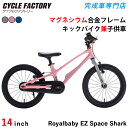キックバイク兼子供用自転車 14インチ 完成品 組立済 幼児用自転車 トレーニングバイク 超軽量マグネシウム合金フレーム 軽量アルミニウム キックバイク ペダルなし自転車 ロイヤルベイビー Royalbaby EZ SPACE-SUPER LIGHT RB14-53