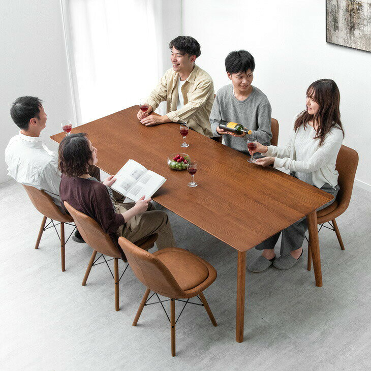 【20時~クーポン5%引】 天然木 アッシュ ダイニングテーブルセット イームズチェア 6人掛け 7点セット 200cm ダイニング テーブル 長方形 ダイニングセット ダイニングテーブル ダイニングチェア イームズ チェア 6人 7点 北欧 【超大型】【後払/時間指定NG】 [3]
