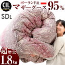 【正午~5%OFFクーポン】 【超増量1.8kg】 ポーランド産 マザーグース ダウン 95％ 羽毛布団 1.8kg 440dp かさ高180mm以上 二層キルト セミダブル ロング マザー グース グースダウン ポーランド CILブラックラベル 日本製 掛け布団 羽毛掛け布団 冬 ツインキルト