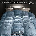 【12H限定!5%引クーポン】 羽毛の至宝 カナダ産 アイダーダウン95% 日本製 羽毛布団 ダブル ロング 綿100% 立体キルト 超長綿 300サテン 5年...