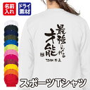 「最強になる才能」メッセージ Tシャツ 長袖 ドライ メッシュ生地 速乾性 UVカット 全12色 140cm-5L