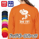 【ドッジボール/アメリカン風デザイン】スポーツ Tシャツ 長袖 ドライ メッシュ生地 速乾性 UVカット 全12色 140cm-5L