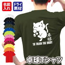 【卓球/ネコちゃん】スポーツ Tシャツ 半袖 ドライ メッシュ生地 速乾性 UVカット 全12色 120cm-5L