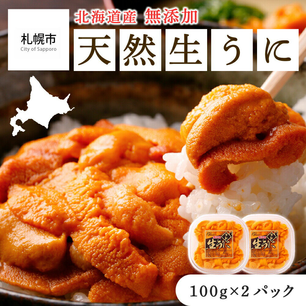 【ふるさと納税】《北海道産》無添加 天然生うに 100g×2パック＜札幌カネシン水産＞