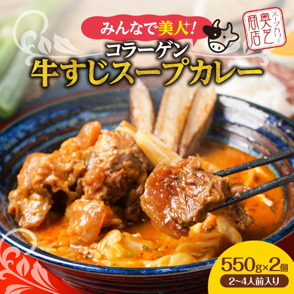 みんなで美人!奥芝商店 コラーゲン牛すじスープカレー[550g×2個/2~4人前入り] 北海道 レトルト 人気 札幌