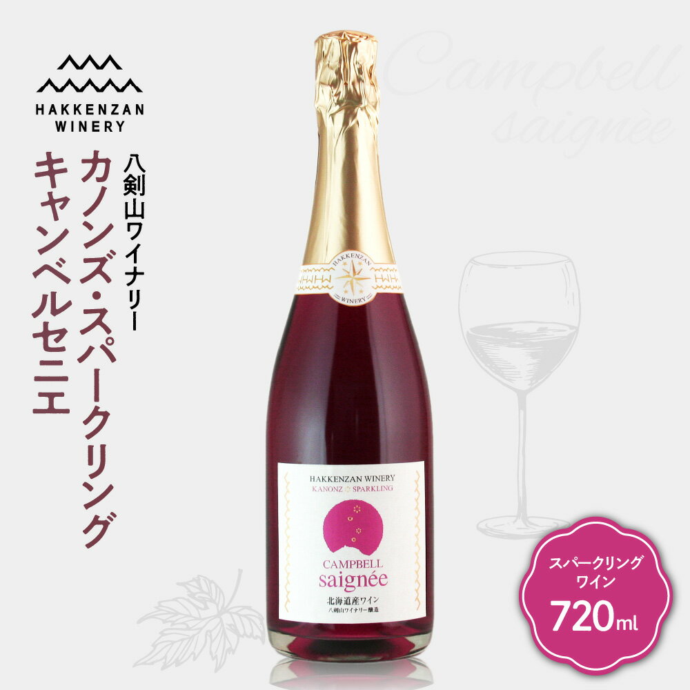 【ふるさと納税】 スパークリングワイン ロゼ 720ml カノンズ・スパークリング キャンベルセニエ スパークリング ワイン 炭酸 やや辛口 ベリー お祝い 八剣山ワイナリー さっぽろ地ワイン お酒 酒 記念日 誕生日 プレゼント ギフト 贈答 贈り物 北海道 札幌市のサムネイル