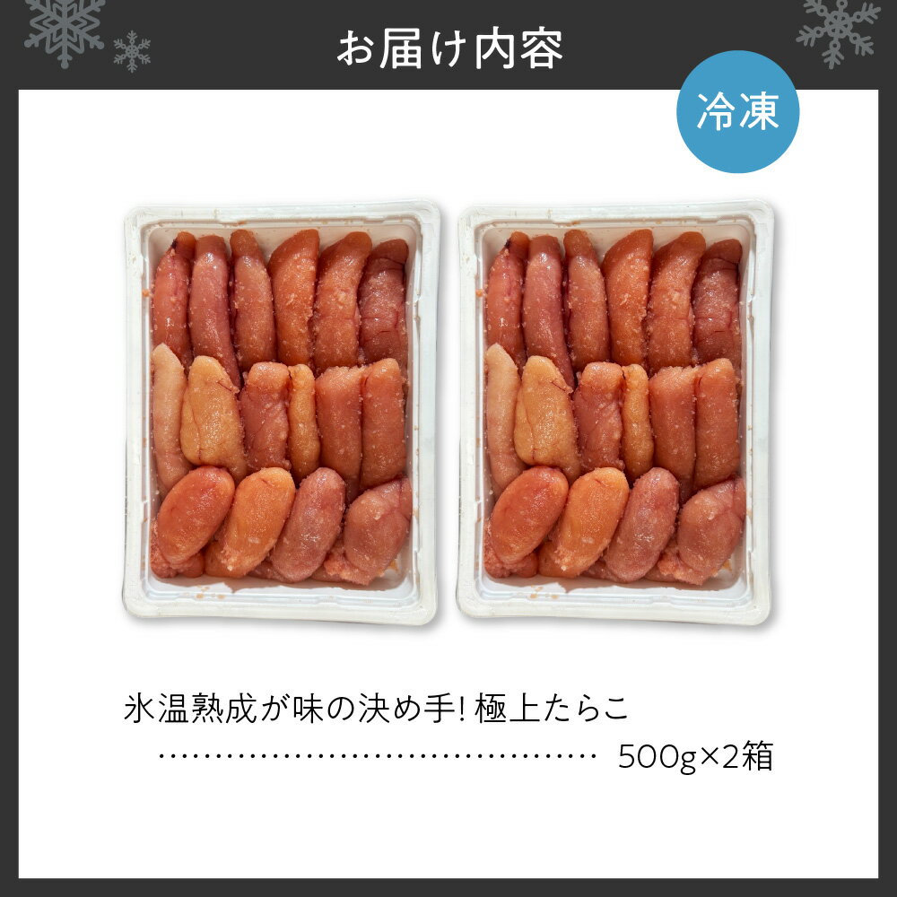 【ふるさと納税】 たらこ 500g×2 計1kg 氷温熟成 極上たらこ スケトウダラ 魚卵 高品質 海鮮 魚介 タラコ おかず ご飯のお供 おつまみ 冷凍 贈答用 ギフト 贈り物 北海道 札幌市