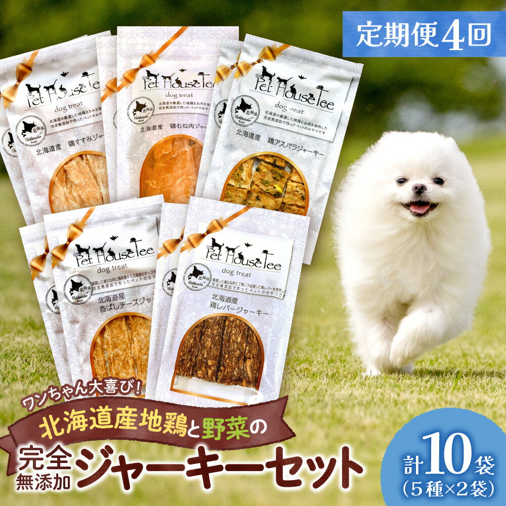 50位! 口コミ数「2件」評価「5」 定期便 4回 無添加ジャーキー セット 5種類 2袋 愛犬用 ペットフード 地鶏 鶏 野菜 無添加 動物 犬 ドッグ ペット ご褒美 餌 ･･･ 