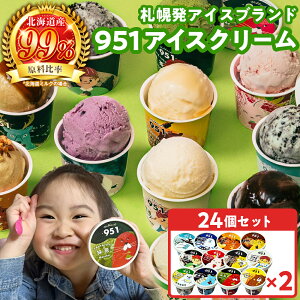 【ふるさと納税】 札幌発 951 アイス ブランド 12種 計24個 各100ml セット 北海道産 ミルク いちご はちみつ チョコレート 抹茶 黒糖 ナッツ アーモンド クッキー&クリーム ハスカップ ヨーグルト チョコミント アイスクリーム デザート スイーツ 贈答 北海道 札幌市