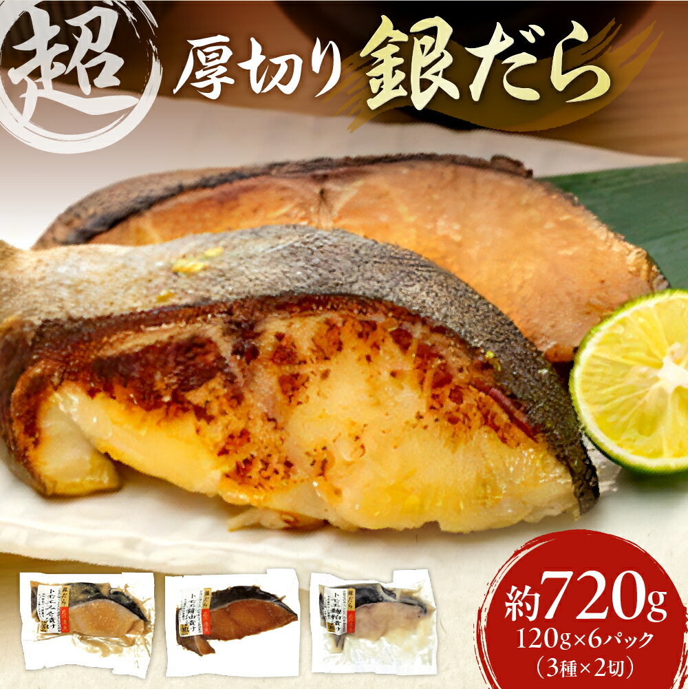 【ふるさと納税】 超厚切り 銀だら 6パック セット 切身 たら 食品 魚介 魚 おかず 詰め合わせ 冷凍 3種 食べ比べ 約…