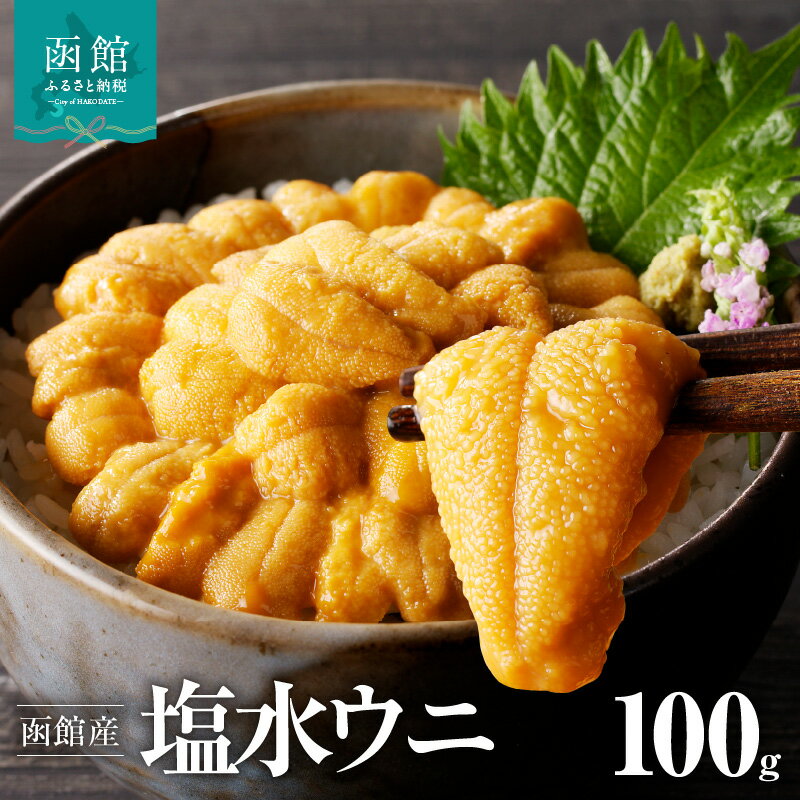函館朝市 弥生水産 函館産 塩水ウニ 100g 1パック 冷蔵 塩水 うに 新鮮 割りたて とろける 舌触り 甘味 旨味 何もつけずに そのまま 漁師 ウニ漁 期間限定 数量限定 魚介 ウニ丼 酒の肴 おつまみ 北海道 函館 送料無料 お取り寄せグルメ